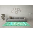 thumbnail image 3 of Ahgly Company Indoor Round Animal Turquoise Blue Traditional Area Rugs, 6' Round, 3 of 4