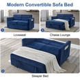 thumbnail image 4 of DEALTOPS Convertible Pull Out Sofa Bed, Adjustable Loveseat Sleeper with Side Pockets, Blue, 4 of 8