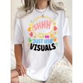 thumbnail image 1 of Playera de manga corta para mujer, estampado en color sólido, cuello redondo, estilo casual, para verano, estilo casual1pc Women's Casual Crew Neck T-Shirt with Geometric Pattern Print, Polyester 95, 1 of 6