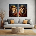 thumbnail image 2 of ZHONGYUTONG Lion and Lioness Canvas Wall Art 2 Pieces Lion King Couple with Gold Crown Poster Prints African Wild Animal Pictures for Office Decor (12.00" x 16.00" x 2PCS), 2 of 6