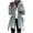 Gray, variant on Women's Wool Pea Coat Faux Fur Jacket Winter Warm Parka Overcoat with Belt