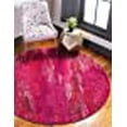 thumbnail image 3 of Unique Loom 3128100 6 x 6 ft. Lilly Jardin Round Rug, Pink, 3 of 5