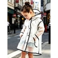 thumbnail image 3 of Hirigin Kids Boy Girls Clear Rain Jacket Coat Raincoat with Hood Poncho Jacket 1-10 Years, 3 of 6
