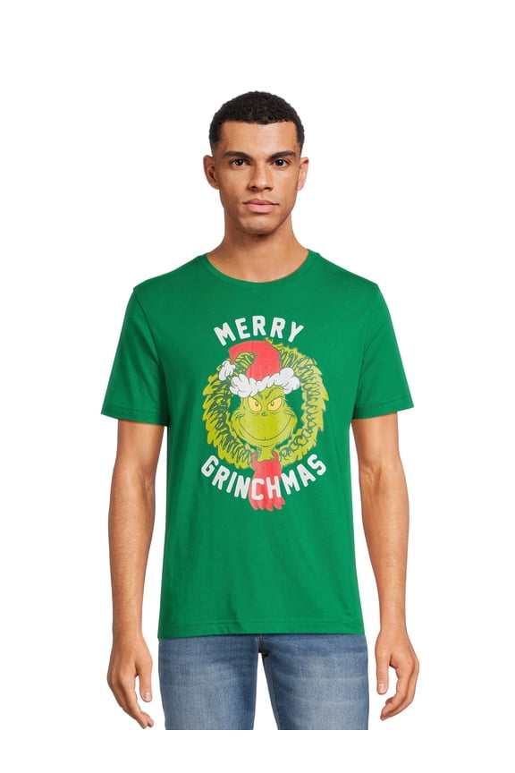 Grinch Men's Merry Grinchmas Graphic Tee with Short Sleeves, Sizes S-3XL