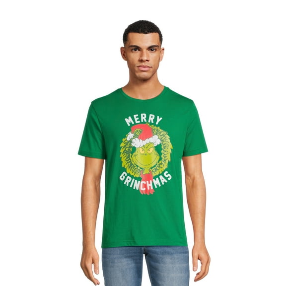 Grinch Men's Merry Grinchmas Graphic Tee with Short Sleeves, Sizes S-3XL