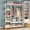 white, variant on Tribesigns Freestanding Wooden Closet Clothes Rack, Heavy Duty Grament Rack with Shelves for Bedrom,Wardrobe Closet Organizer, 350 lb Capacity, Rustic Brown