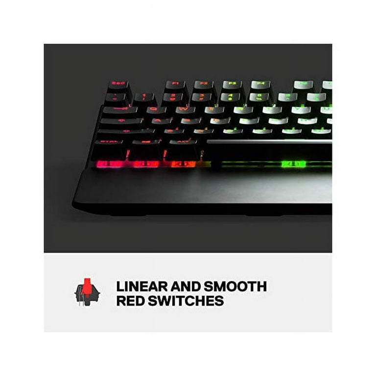  SteelSeries Apex 7 TKL Compact Mechanical Gaming Keyboard –  OLED Smart Display – USB Passthrough and Media Controls – Linear and Quiet  – RGB Backlit (Red Switch) - Ghost : Electronics