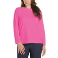 thumbnail image 2 of Rafaella Women's Bell Sleeve Boatneck Drapey French Terry Knit Top, 2 of 16
