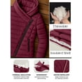 thumbnail image 5 of Womens Insulated Premium Winter Puffer Jacket Lightweight Red Snow Jacket-L, 5 of 9