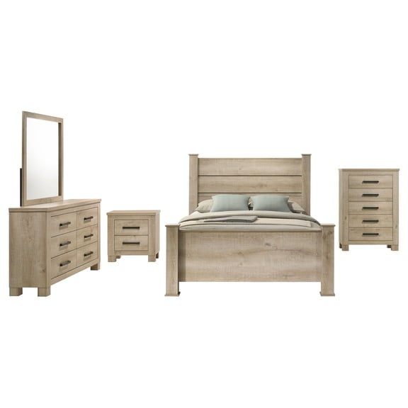 Oakglen 5-piece Queen Bedroom Set Weathered Oak