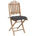 thumbnail image 2 of vidaXL Folding Patio Chairs 2 pcs with Cushions Bamboo, 2 of 3