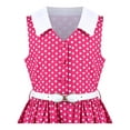 thumbnail image 5 of Girls Dress Red Polka Dot Swing Retro Vintage 50s Belt Casual Party 10 Years, 5 of 7