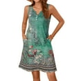 thumbnail image 3 of Fantaslook Dressy Tank Dress for Women V Neck Button Dresses Floral Beach Sundress with Pockets, 3 of 8