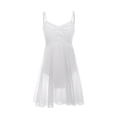thumbnail image 5 of Fesfesfes Girls Sleeveless Solid Color Round Neck Chiffon Dress for Dance Performance Practice Comfortable Lightweight Summer Outfit 3-15 Years(White,13-14 Years), 5 of 7