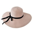 thumbnail image 3 of Jinhomg Oversize Straw Sun Hats for Women Upf 50+ Sun Protection Beach Hat Casual Floppy Bow Tie Wide Brim Summer Vacation Hats Pink, 3 of 3