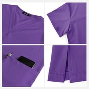 Women Medical Scrubs Set Nurse Work Uniform Nursing Scrub Top and Pants with Pockets