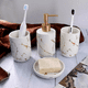 thumbnail image 2 of Juego De Accesorios Para Baño Con Diseño Mármol Elegante blanco dorado, 2 of 5