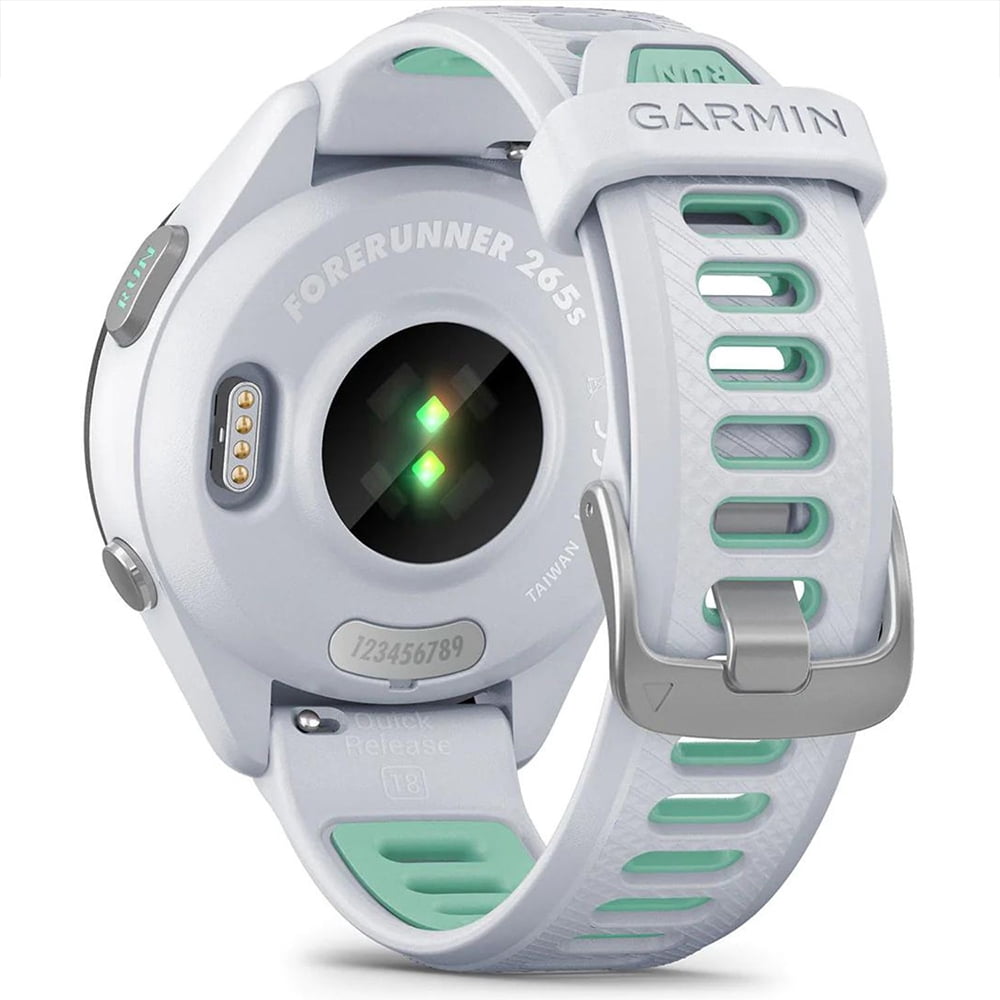 Garmin Forerunner 265S GPS Smartwatch, Whitestone/Neo Tropic 010-02810-04 Bundle with Deco Essentials 3x 18mm Metal Bands, 3x Silicone Dust Cover and 2x Screen Protector