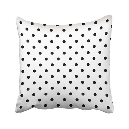WOPOP Abstract Pattern With Black Polka Dots On White Baby Big Dark Dotted Grey Halloween Pillowcase Throw Pillow Cover 18x18