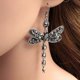 thumbnail image 1 of Women Girl Dragonfly Crystal Colorful Earrings Insect Shape Earrings For Retro Ethnic------Product code 60523, 1 of 4