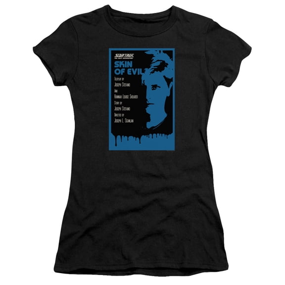 Star Trek Tng Season 1 Episode 23 Junior Women's Sheer T-Shirt Black