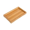 thumbnail image 1 of Bandeja grande de bambú con asas, rectangular, de madera, para desayuno, cena, bandeja decorativa para café y té, ideal para sala de estar, dormitorio, cocina, mesa de comedor al aire libre., 1 of 8