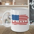 thumbnail image 3 of Swimmer With Distressed Graphic American Flag Coffee & Tea Gift Mug Merchandise And Accessories For Saltwater, Pool & River Swimmer Girl (15oz), 3 of 4