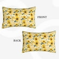 thumbnail image 2 of Sikiie Striped Sunflower Daisy Print Plush Pillow Cover, Wrinkle-proof and Stain-resistant Pillow Protector without Pillow Core, Home Decoration-16"x24", 2 of 6