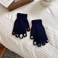thumbnail image 3 of AIYUQ.U Unisex Knitting Glove Rhinestone Winter Gloves, 1 Pair, Blue, A, 3 of 9