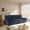 Blue, variant on 94" Corduroy Convertible Sofa Bed, Adjustable Fabric Pull-Out Sleeper Sofa with Sponge Padding, Queen Size Fabric Pull-Out Sofa Bed with Sturdy Frame for Living Room and Lounge, White