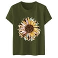 thumbnail image 4 of Vetement Femme ete 2025 Womens Fashionable Sunflower Printed Round Neck Short Sleeved Sports Casual T Shirt Short Sleeve T Shirt Women Shirts Comfy Women Sleeve Running Shirts Compression Woman M, 4 of 5
