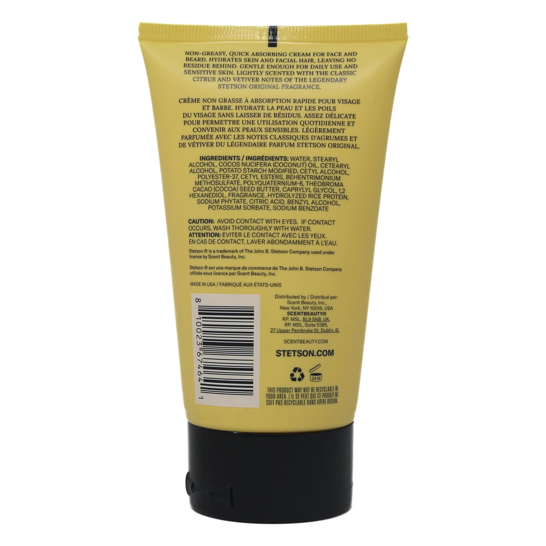 Stetson Original Deep Moisture Cream Face & Beard Citrus & Vetiver