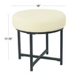 thumbnail image 4 of Round Upholstered top Ottoman on metal frame - Cream Faux Sheepskin, 4 of 5