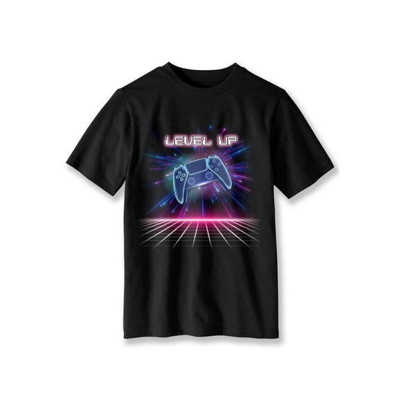 Wonder Nation Boys' & Big Boys' Level Up Matrix, Short Sleeve, Graphic T-Shirt, Sizes 4-18