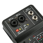 Miumaeov Mini 2 Channel Audio DJ Mixer Console Interface 48V Power Professional Audio Equipment for Studio Live Show Party Recording Microphone/Guitar XLR+6.35mm 3.5mm Stereo in