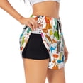 thumbnail image 1 of Balery Animals Pantalones cortos deportivos para mujer con forro y dos bolsillos, elásticos, para entrenamiento, gimnasio, yoga-Medium, 1 of 7