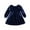 Blue, variant on Odeerbi Infant Girls Fall Winter Velvet Dress Birthday Long Sleeve Princess Dress Fashion Sweet New Solid Color Pleated Round Neck Long Dress Red