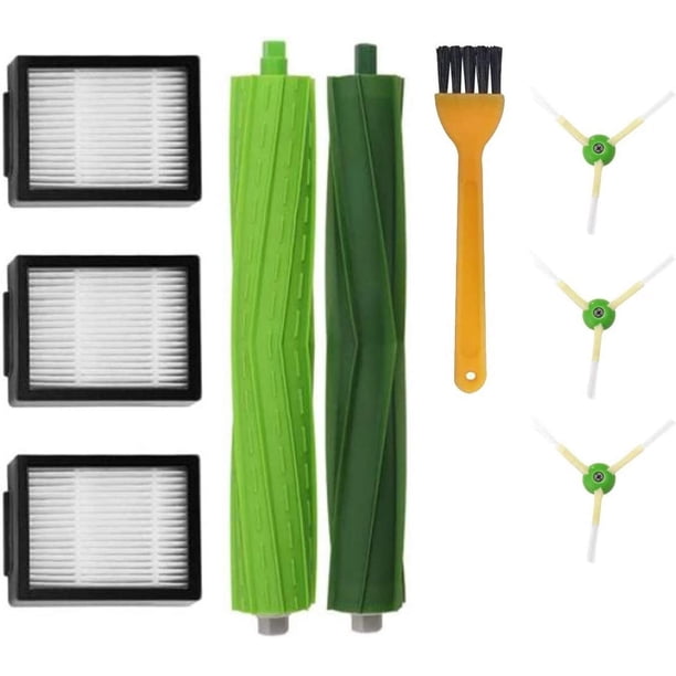 Repuestos y accesorios para aspiradoras Irobot Roomba I3 I4 I7 I7+/I7 Plus J7 E3 E5 E6 E7, kit de repuesto de filtro de cepillo lateral de las series I, E y J, juego de cepillos de goma