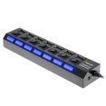 thumbnail image 2 of 7 Port High Speed USB 2.0 Hub with Individual Power Switches On Off and LEDs for Laptop PC Computer USB Flash Drive Smartphone Transfer Data Speed up to 480Mbps Supports Windows Mac OS Li, 2 of 5