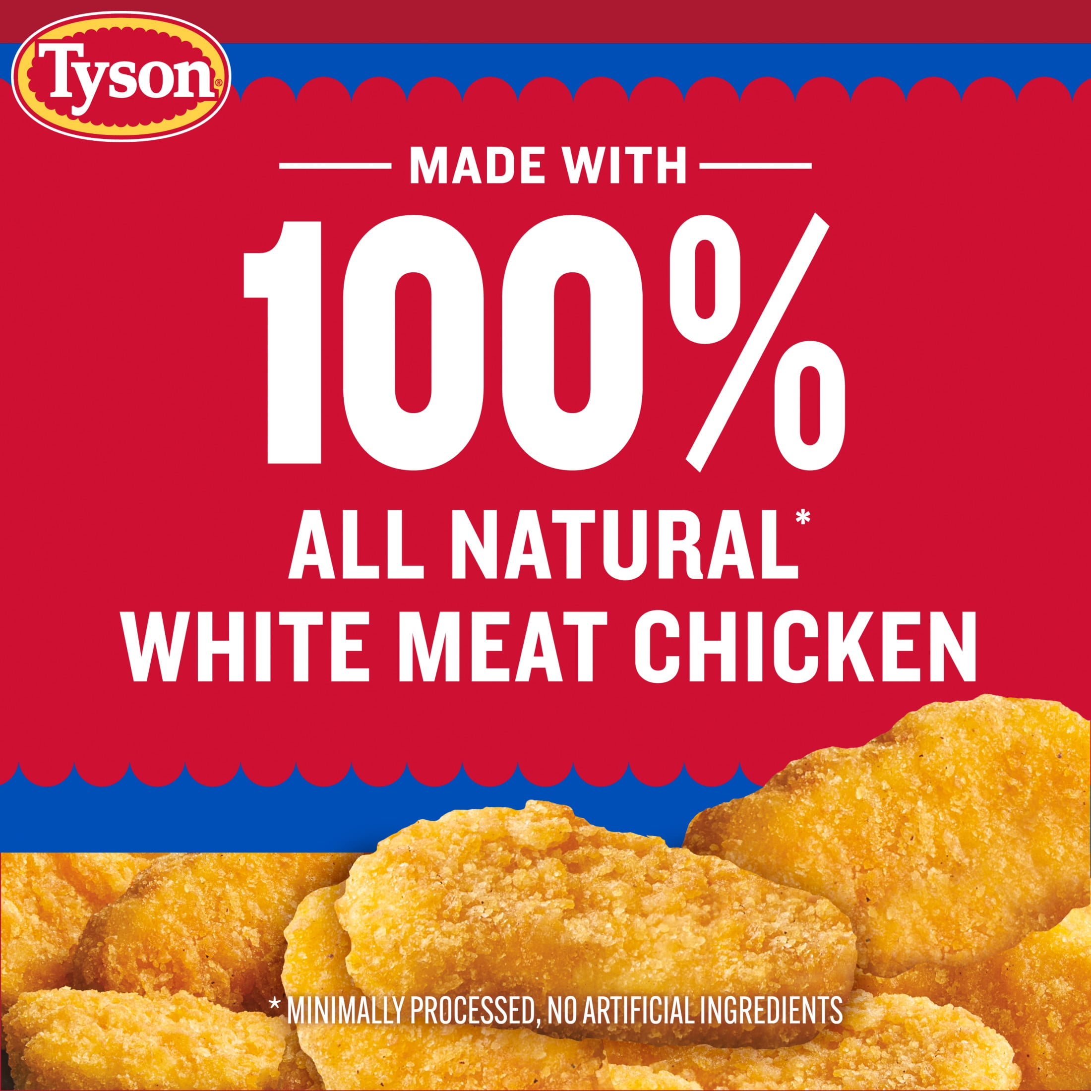 Tyson Frozen White Meat Chicken Nuggets, 29 oz, 11g Protein per Serving (Fully Cooked)