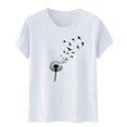 thumbnail image 4 of Fiudx Ofertas Del Día Blusa de Manga Corta con Estampado de Moda para Mujer, Divertida Camiseta con Cuello Redondo, 4 of 5