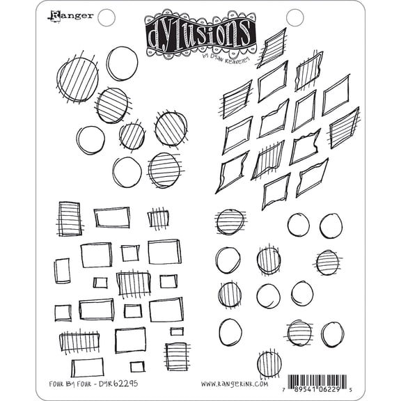 Dyan Reaveley's Dylusions Cling Stamp Collections 8.5"X7"-Four By Four