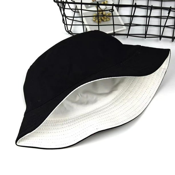Fishing Hat Black Women's Unisex Double Side Wear Reversible