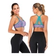 thumbnail image 4 of FANNYC 1-3 Pack Sports Bra for Women Criss-Cross Back Strappy Longline Sports Bras Medium Support Yoga Workout Bra with Removable Cups, 4 of 6