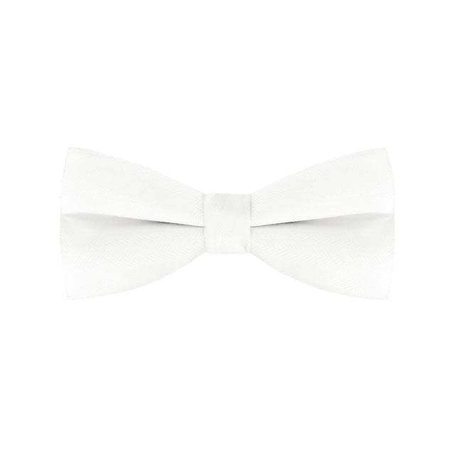 INSPIRAR CHIC Corbatas de Algodón para el Día del Padre para Hombres, Corbatas de Lazo de Color Sólido Texturizadas, Corbatas Pre-atadas para Fiesta Familiar Pequeña Blanca