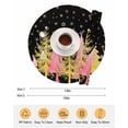 thumbnail image 6 of 13 Inch Round Placemats Set of 6, Pink Christmas Tree Non Slip Heat Insulation PP Table Mats, Gold Winter Snowflakes Xmas Vintage Washable Place Mats for Kitchen Dining Party Table Decor, 6 of 7