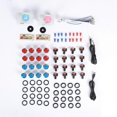 thumbnail image 1 of Kit Double Bouton Électroplaqué 32mm + Joystick 5P Jaune Kit Arcade USB, 1 of 5