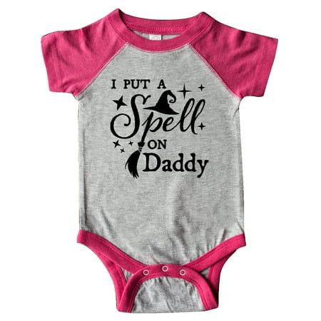 

Inktastic I Put a Spell on Daddy Witch Hat and Broom Gift Baby Boy or Baby Girl Bodysuit