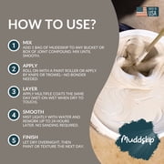 MuddSkip Smooth Drywall Additive Powder, 2lbs bag | Level 5+ Finish, No Sanding Required, Same-Day Wet-on-Wet Coats | Made in USA