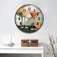 thumbnail image 2 of Yayeee Wall Clock Battery Operated 9.5" Silent Quartz Non-Ticking for Living Room Decor, Mid Century Orange Juice, 2 of 8